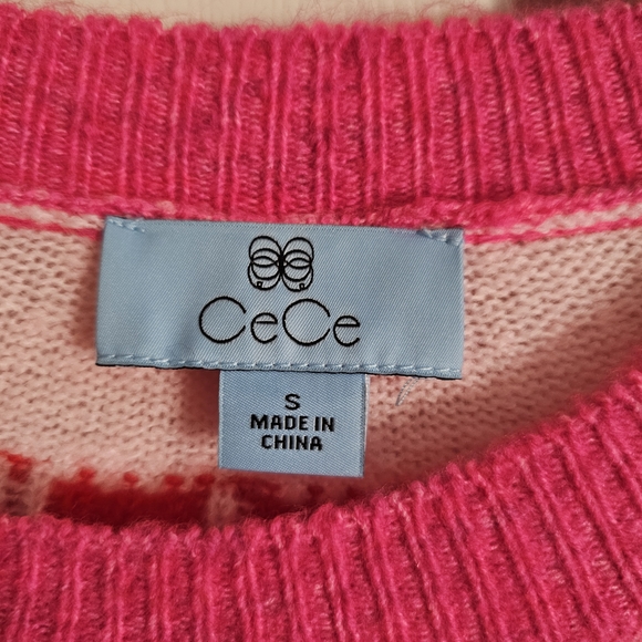 Pink and White Women's Sweater - Picture 2 of 4